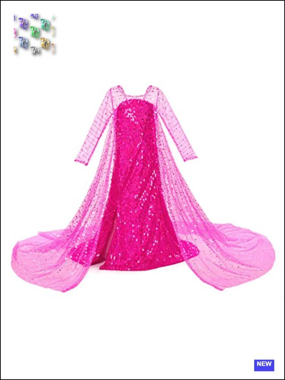 Girls Princess Dress Costume with Long Cape Tiara Wand Gloves